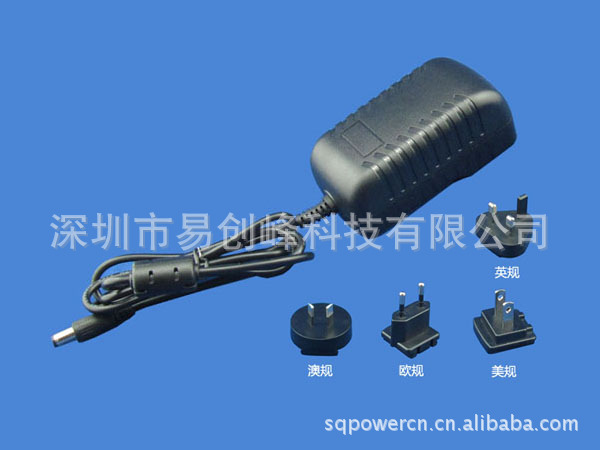 12V2A可转换头电脑电源适配器背面